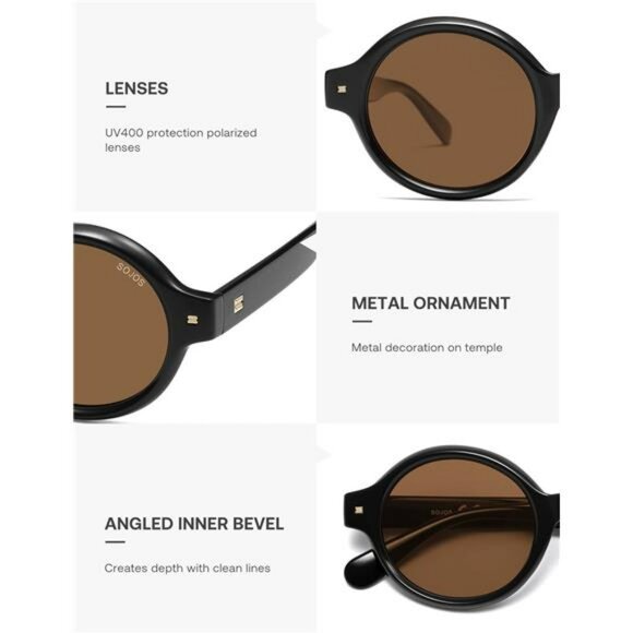 Retro round polarized sunglasses small 90s 80s vintage UV400 unisex shades - Picture 5 of 7